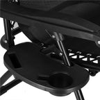 Sezlong pliabil  GC3, Relax Zero Gravity cu parasolar, 175cm, negru