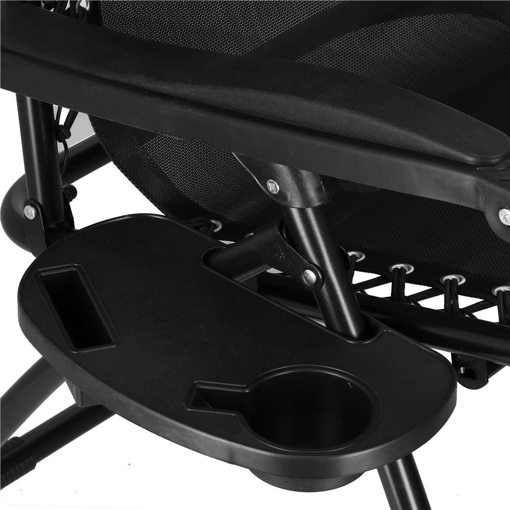 Sezlong pliabil  GC3, Relax Zero Gravity cu parasolar, 175cm, negru