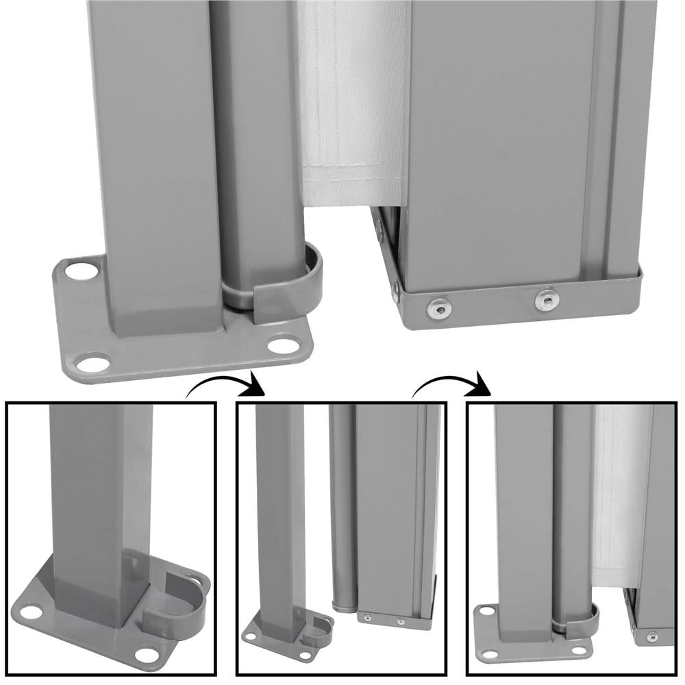 Paravan lateral pentru intimitate, extensibil, sistem fixare inclus, 160x300cm, gri deschis
