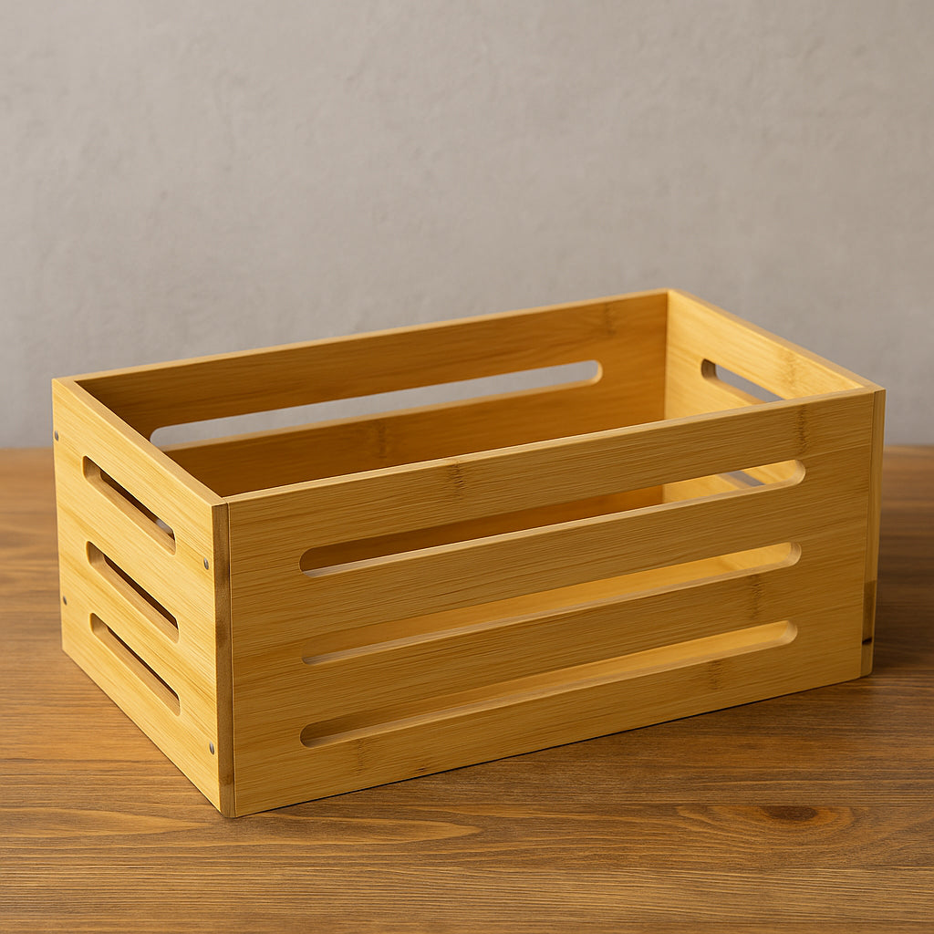 Cos depozitare 5Five din bambus masiv, 15x31x15 cm, natur