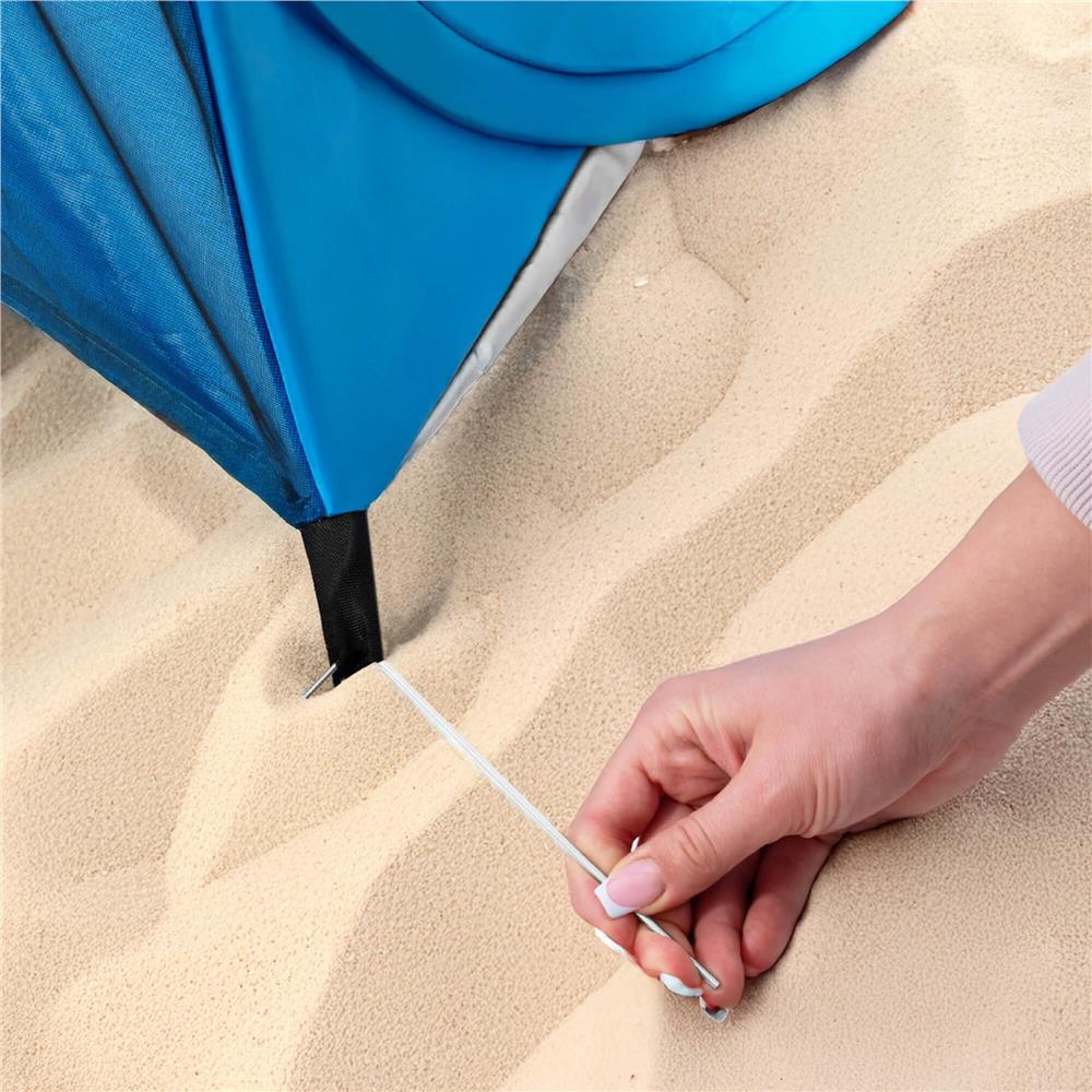 Cort plaja autoexpansibil POP-UP cu plasa ventilatie si protectie UV, 160x140x115 cm, albastru