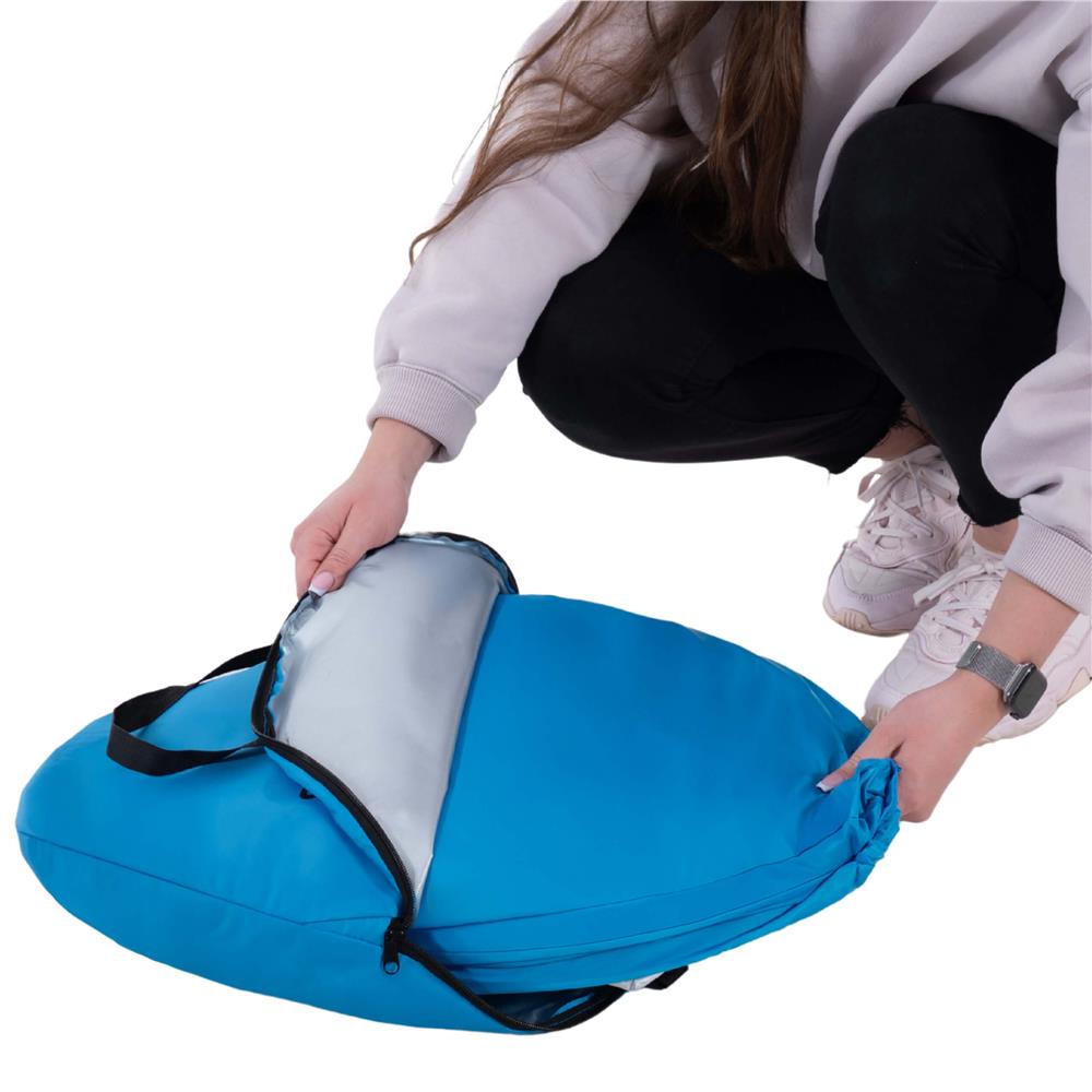 Cort plaja autoexpansibil POP-UP cu plasa ventilatie si protectie UV, 160x140x115 cm, albastru