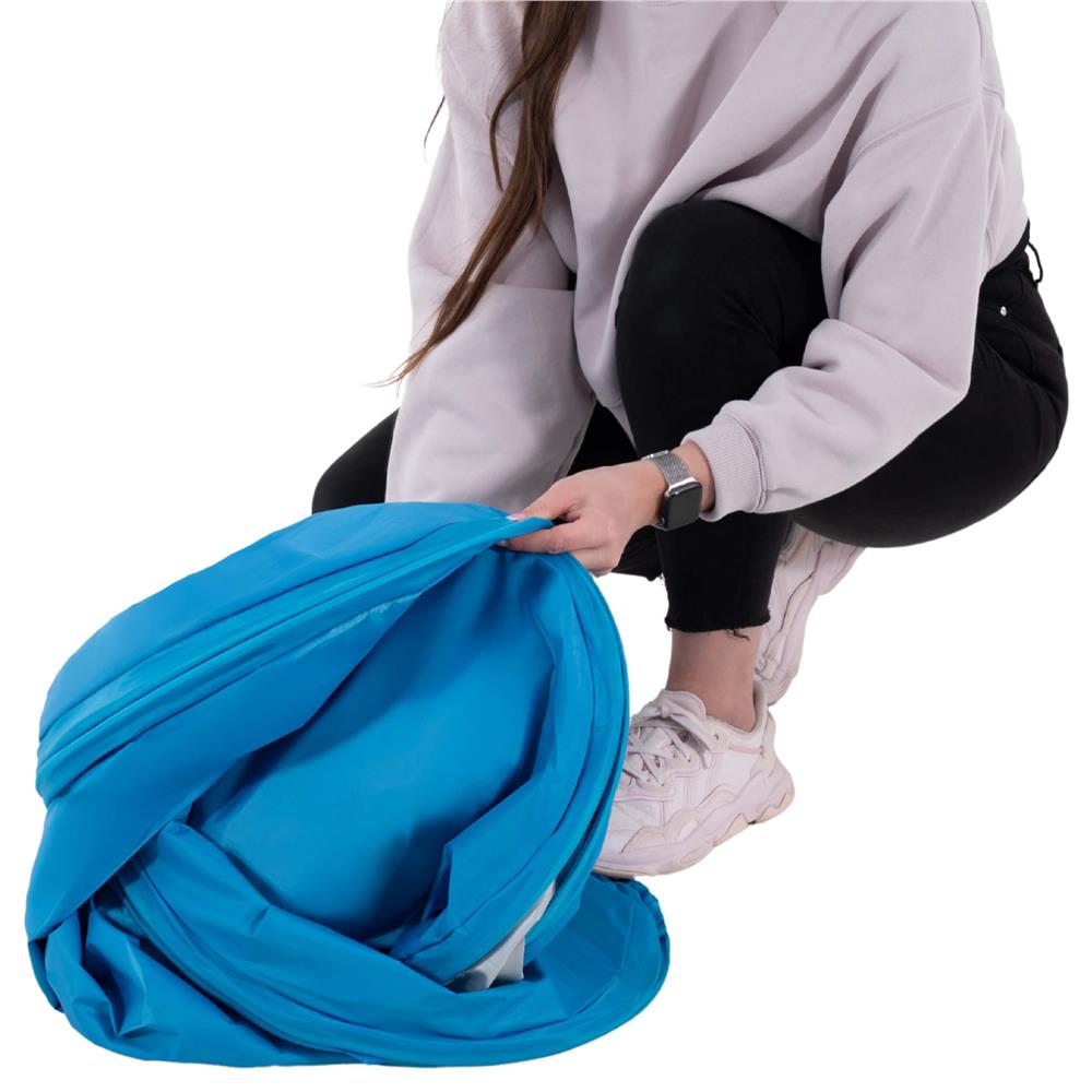 Cort plaja autoexpansibil POP-UP cu plasa ventilatie si protectie UV, 160x140x115 cm, albastru