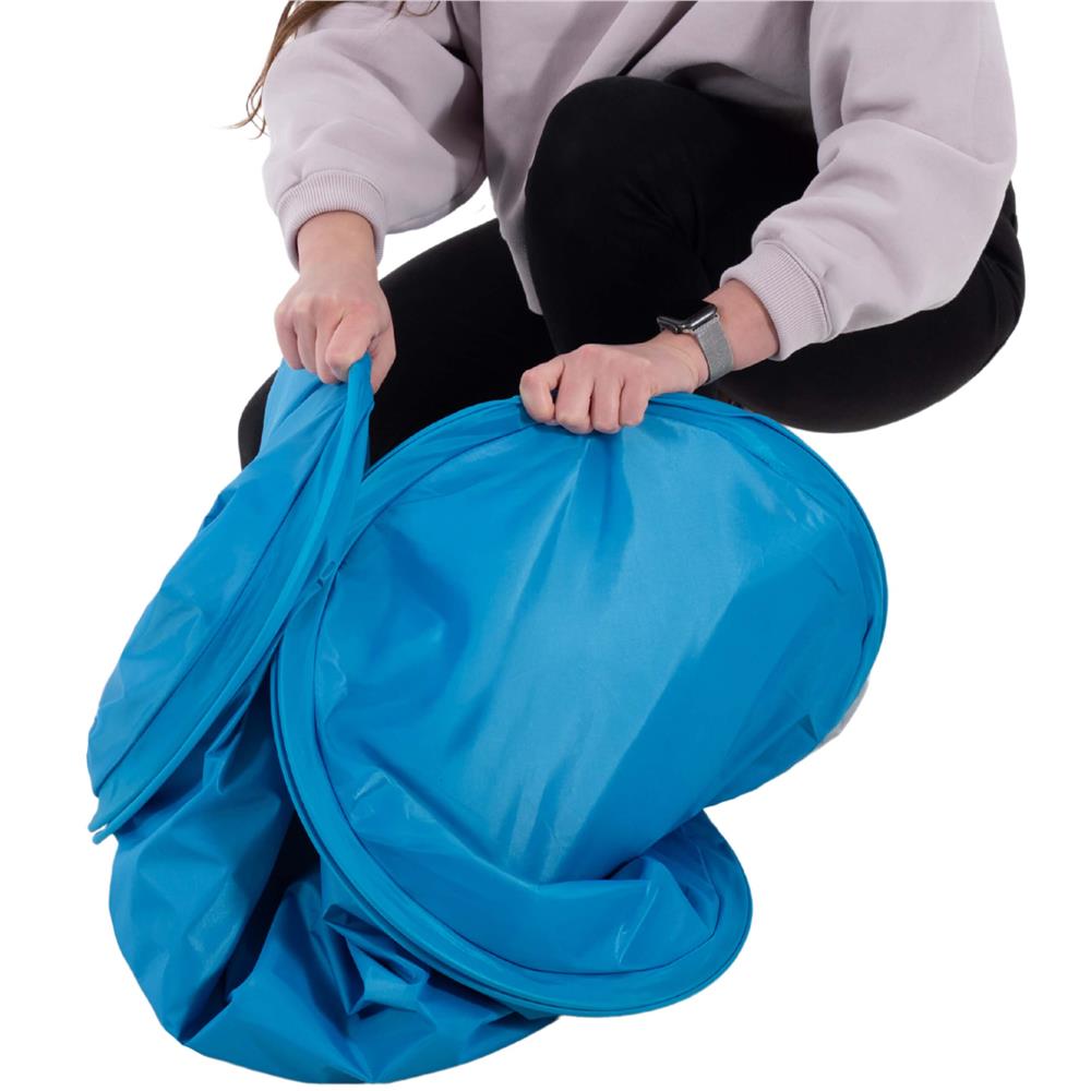 Cort plaja autoexpansibil POP-UP cu plasa ventilatie si protectie UV, 160x140x115 cm, albastru