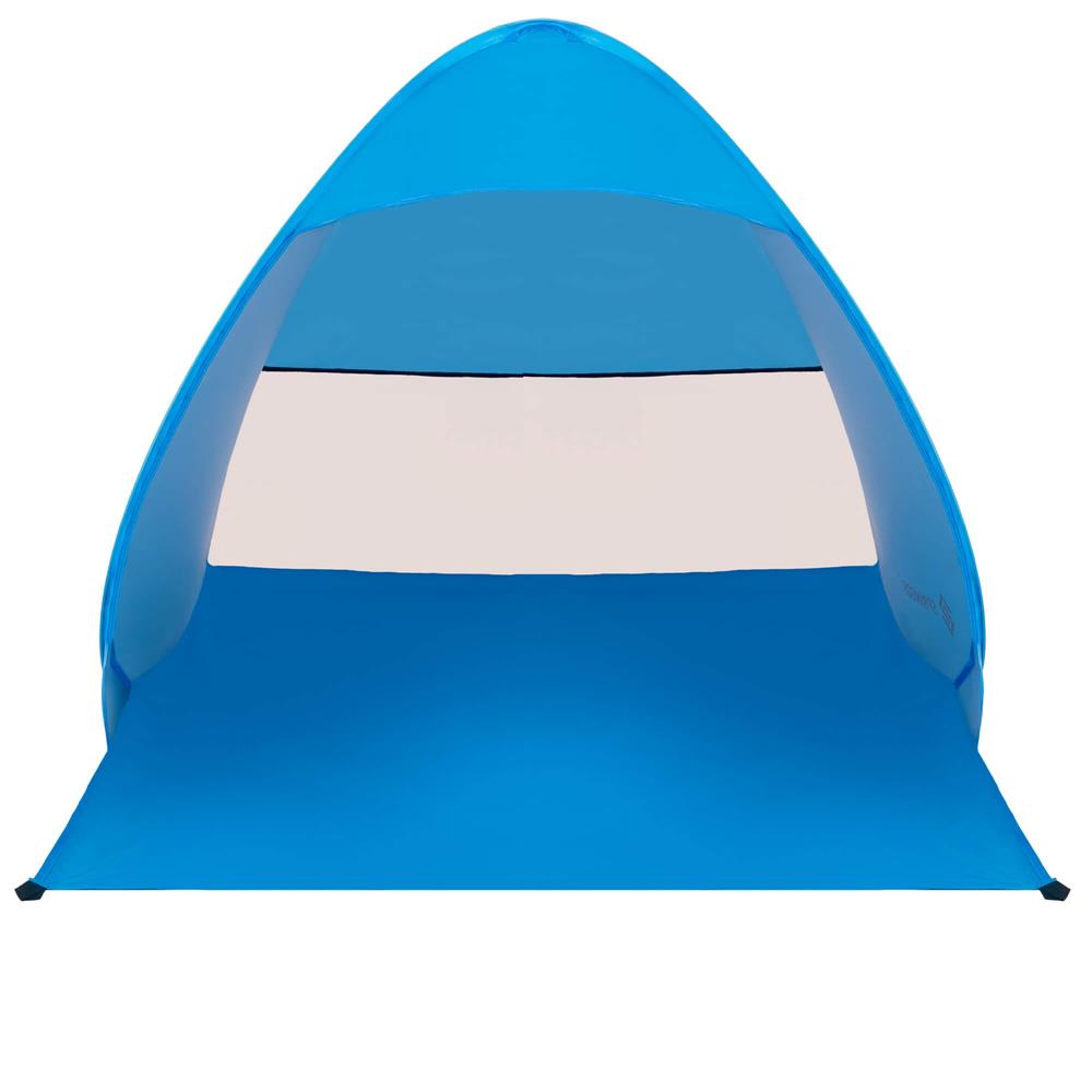 Cort plaja autoexpansibil POP-UP cu plasa ventilatie si protectie UV, 160x140x115 cm, albastru