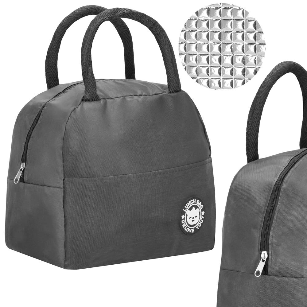 Geanta frigorifica cu izolatie termica pentru mancare, 21x10x23cm, gri