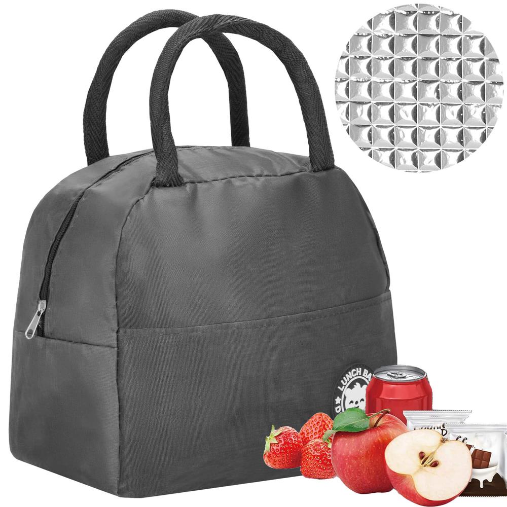 Geanta frigorifica cu izolatie termica pentru mancare, 21x10x23cm, gri