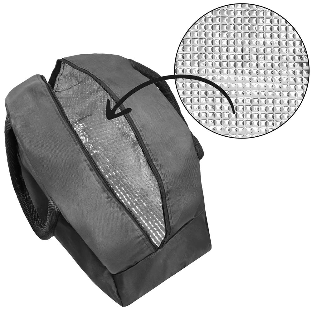 Geanta frigorifica cu izolatie termica pentru mancare, 21x10x23cm, gri