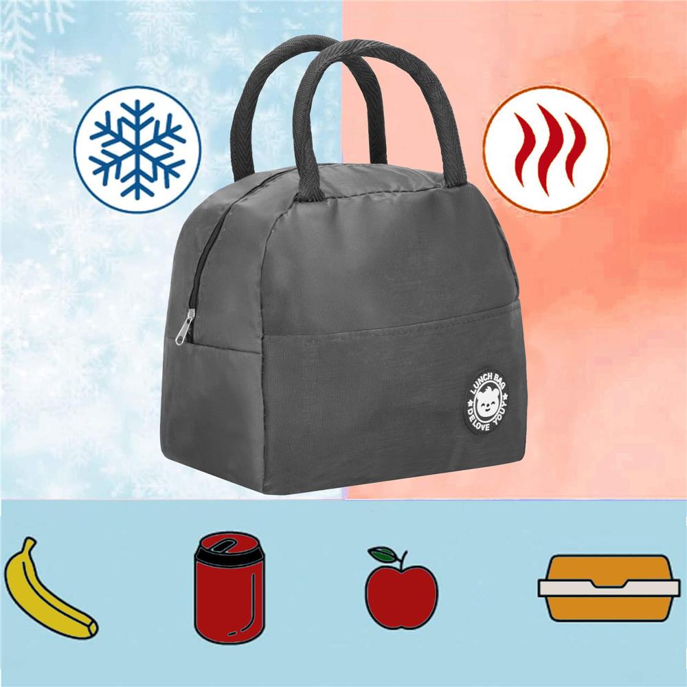 Geanta frigorifica cu izolatie termica pentru mancare, 21x10x23cm, gri