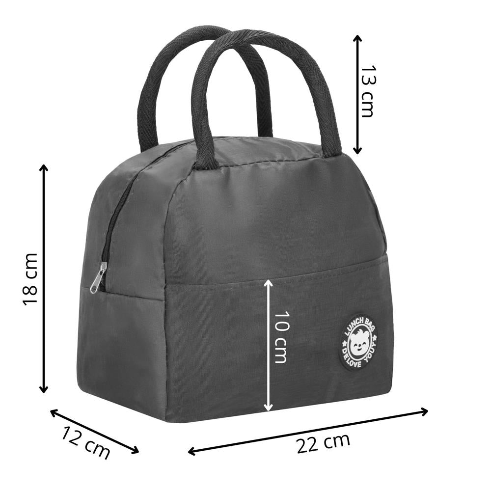 Geanta frigorifica cu izolatie termica pentru mancare, 21x10x23cm, gri