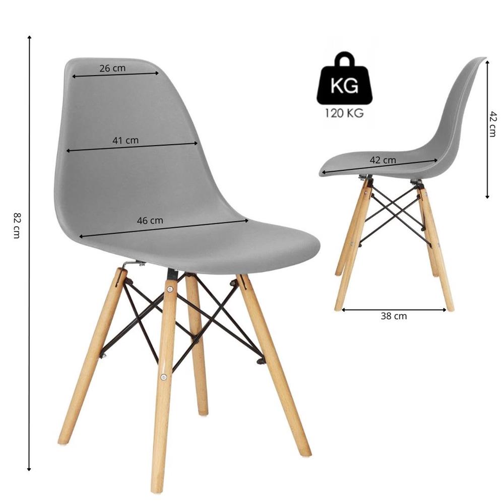 Scaun dining Scandinav pentru bucatarie, 38x42x82cm, gri inchis