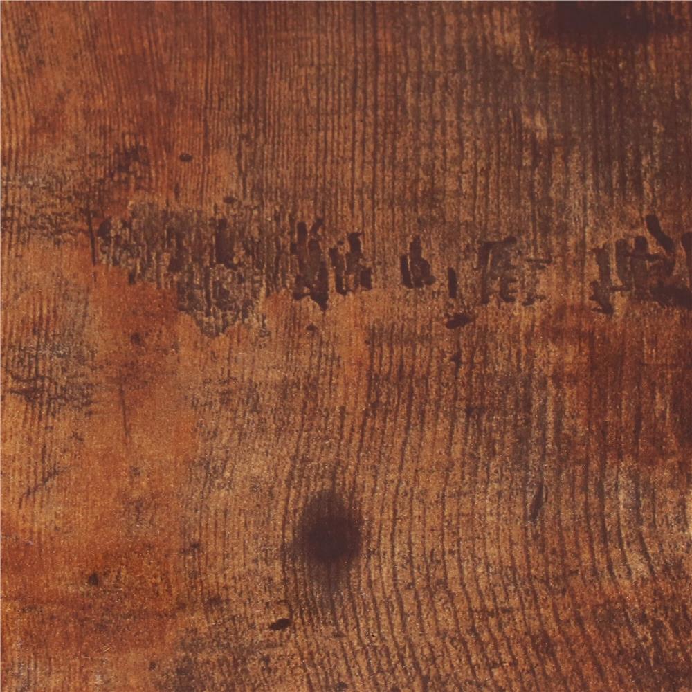 Masuta de cafea, cu cadru de otel si roti, industrial, 35x50x66 cm, maro wenge