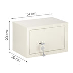 Seif standard cu cheie, 200x310x200 mm, Otel, Bej