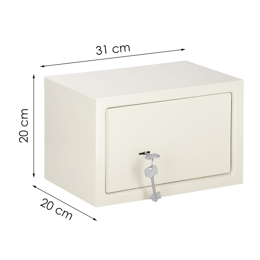 Seif standard cu cheie, 200x310x200 mm, Otel, Bej
