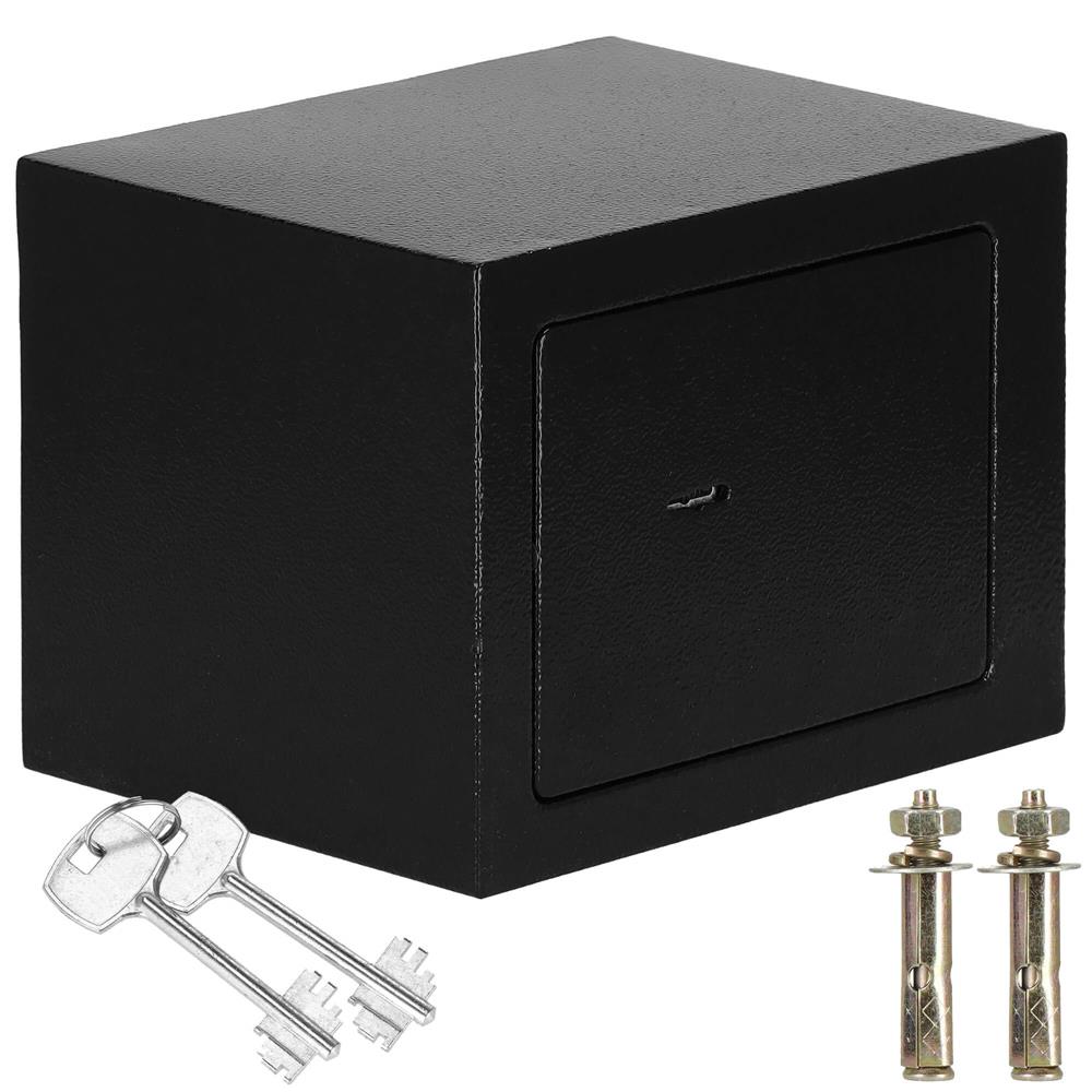 Seif standard cu cheie, 170x230x170 mm, Otel, Negru