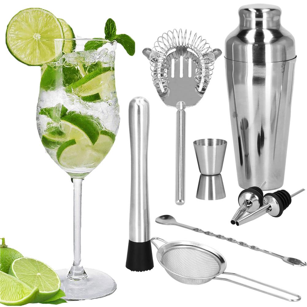 Set Cocktail Shaker Kit pentru barmani 550ml, KI23, 8 piese