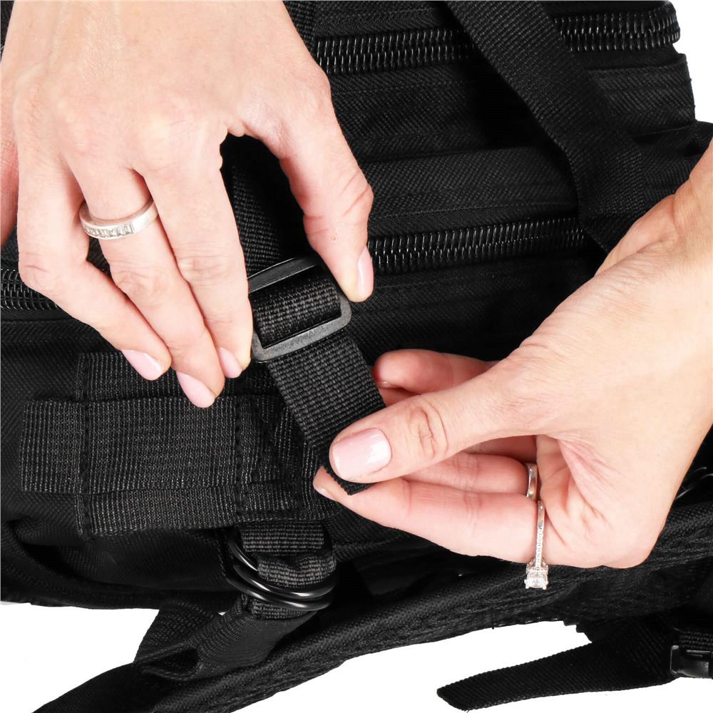 Rucsac militar pentru drumetie, impermeabil, ultra usor, 4 compartimente, culoare negru