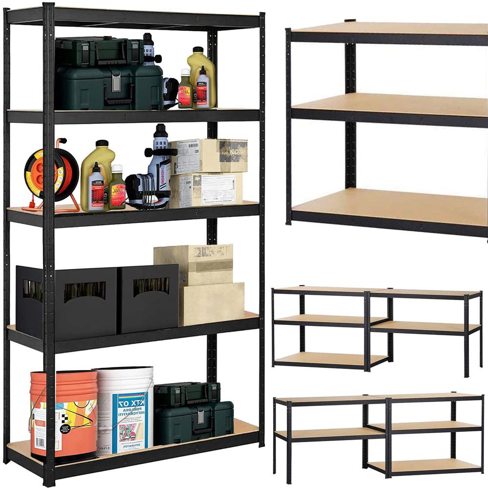 Raft cadru metalic modular pentru depozitare, 5 polite, 180x90x40cm, sarcina 825kg