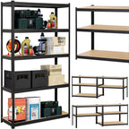 Raft cadru metalic modular pentru depozitare, 5 polite, 180x90x40cm, sarcina 825kg