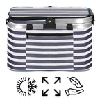 Geanta pentru picnic sau plaja, termoizolanta, 28 litri, alb albastru