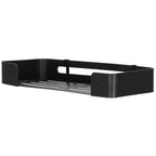 Raft de baie cu 2 agatatori, 2 sisteme instalare pe perete, aluminiu, 32x12x4cm, negru