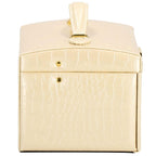 (DL) Cutie depozitare si organizare bijuterii, MDF, piele ecologica si velur, 17,5 x 14 x 12,5cm, crem