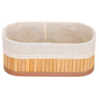 Set 3 cutii organizatoare din bambus, diverse dimensiuni, maro