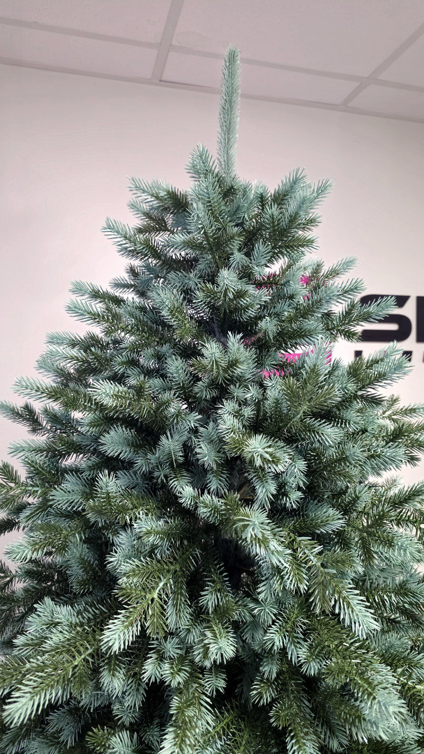 Brad artificial Christmas Deluxe by , Alaska Select verde argintiu, integral 3D, 210 cm