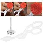 Set patiserie cu platou rotativ, 37 piese cu sabloane pentru ornarea prajiturilor