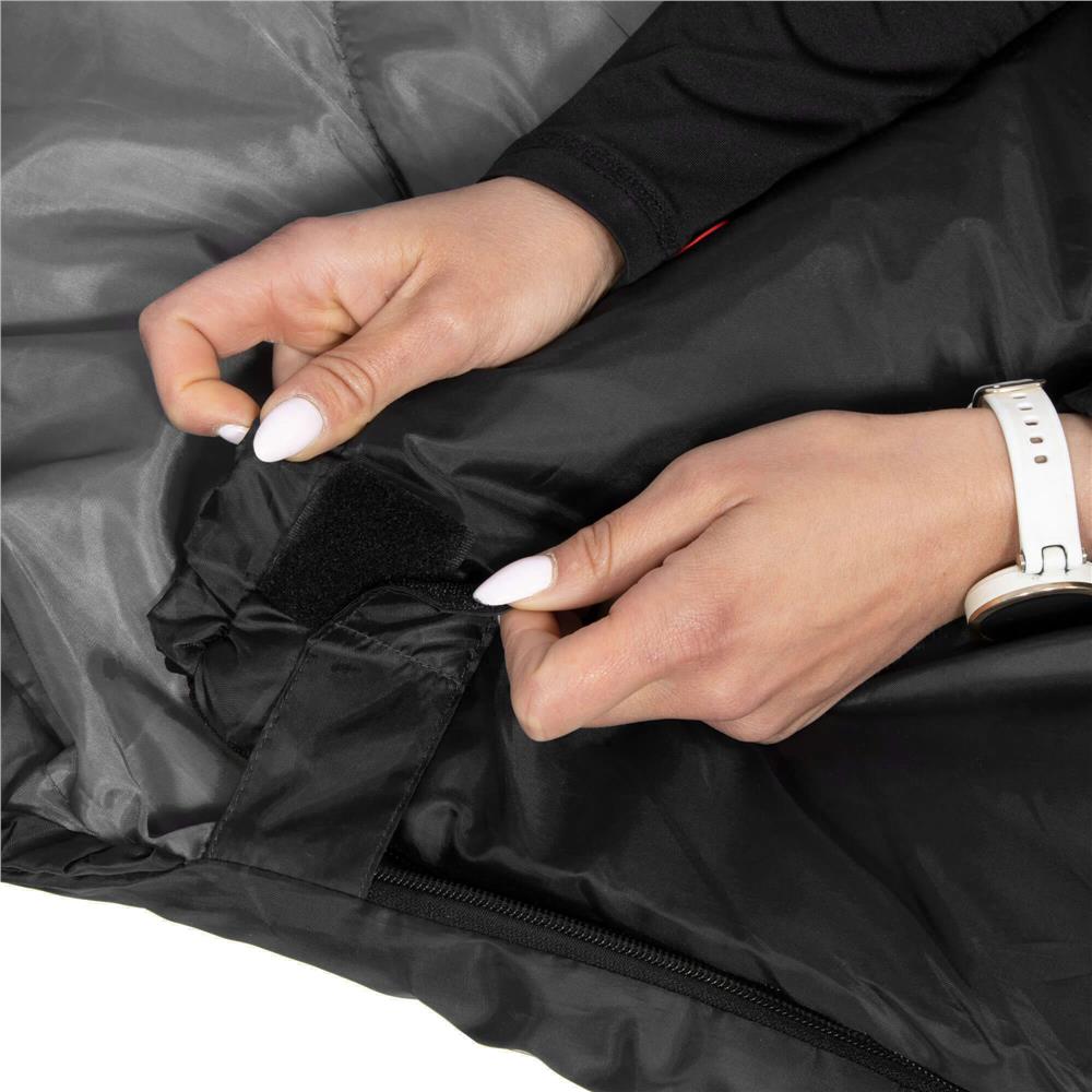 Sac de dormit tip mumie, cu geanta de transport, 210x73cm, 8-20grade, culoare negru