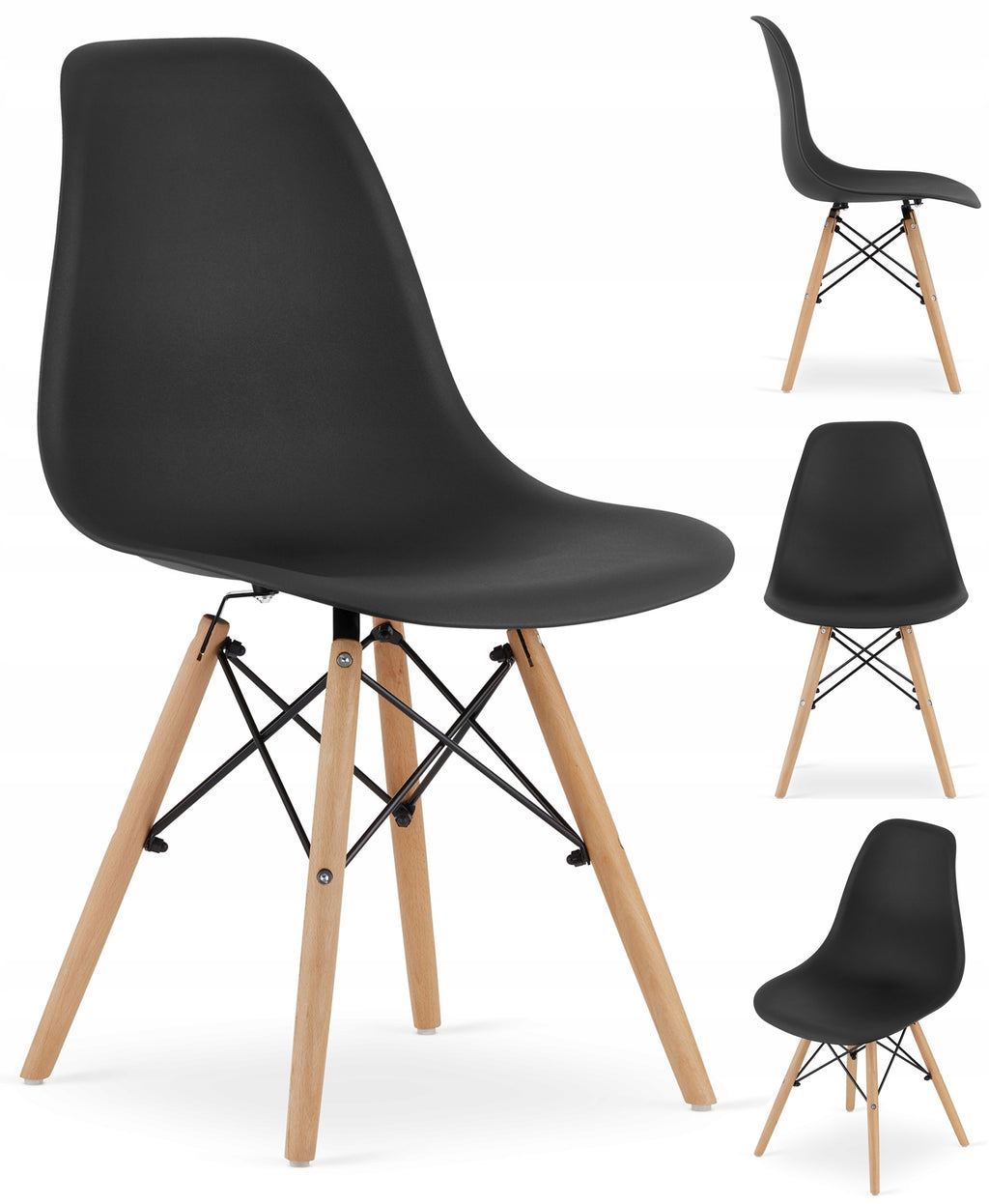 Scaun dining Scandinav pentru bucatarie, 38x42x82cm, negru