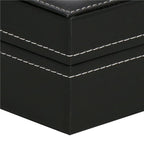 Cutie depozitare si organizare ceasuri, MDF, piele ecologica, 30x11x8cm, negru