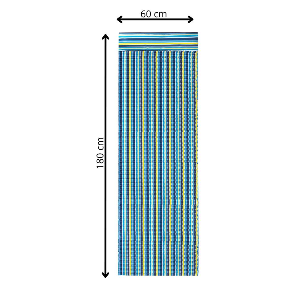 Saltea pentru plaja pliabila, din spuma, ultra-usoara, cu perna si maner de transport, 60x180cm, albastru galben