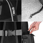 Rucsac transport animale talie mica-medie, maxim 15 kg, buzunare laterale, 38x34x26 cm, negru