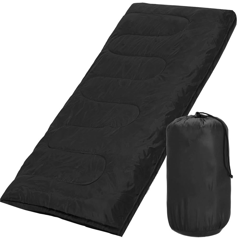 Sac de dormit, cu geanta de transport, 190x73cm, 10-25grade, culoare negru