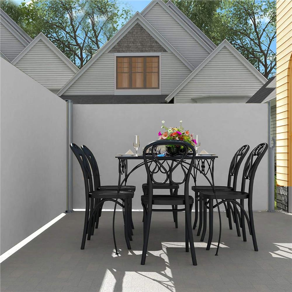 Paravan lateral pentru intimitate, extensibil, sistem fixare inclus, 160x300cm, gri deschis