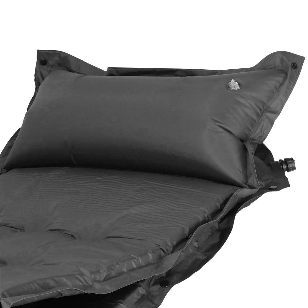 Saltea plabila cu perna din spuma poliuretanica, cu autoumflare, 193x68x3.5cm, gri