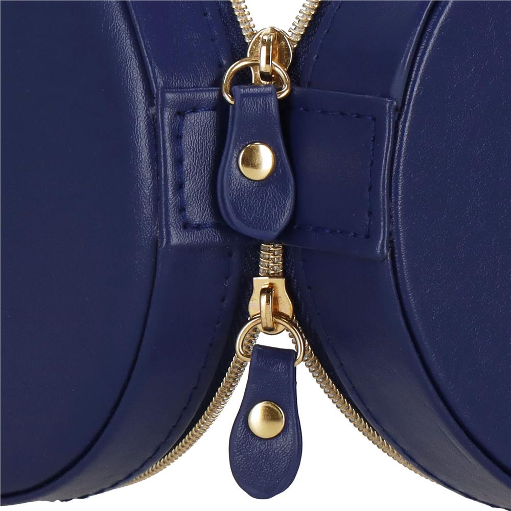 (DL) Cutie depozitare si organizare bijuterii, MDF, piele ecologica, 11 x 5cm, albastru marin