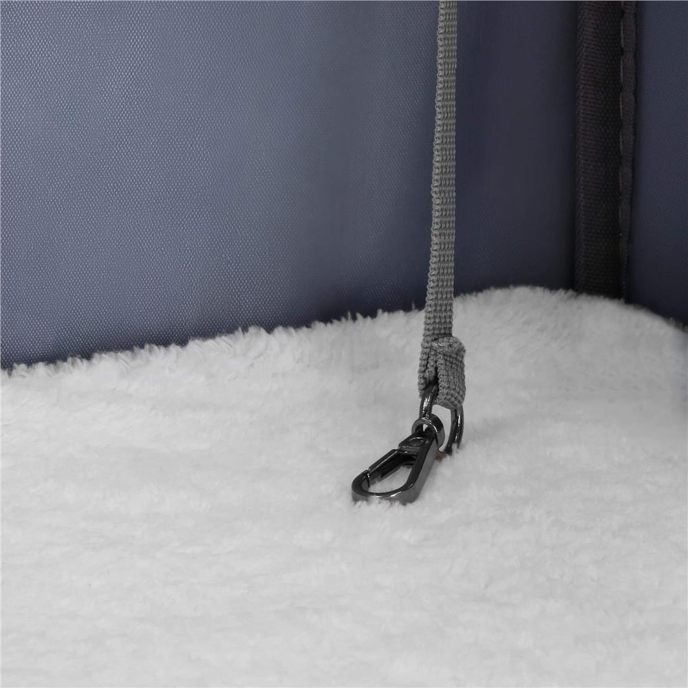 Carucior tip troller pentru transport animale, dublu cu 2 compartimente separate, maxim 22 kg, 55x34x26 cm, gri