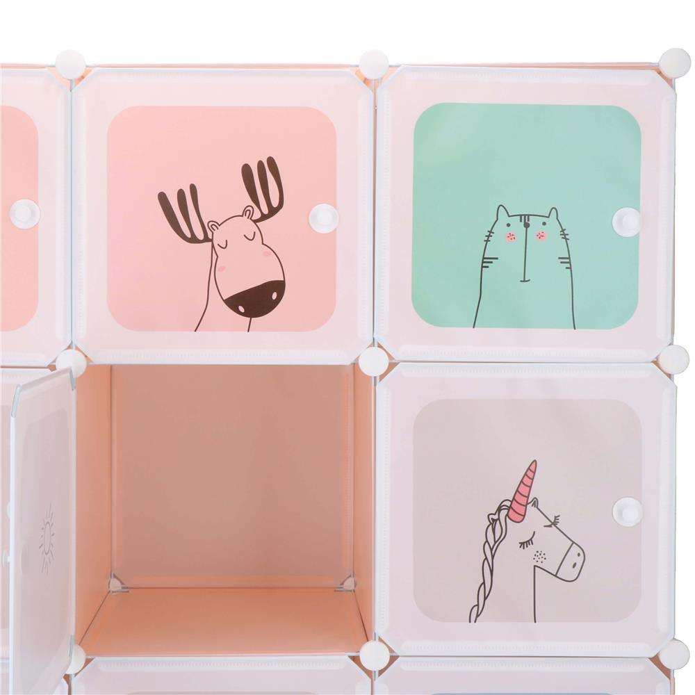 Dulap copii, modular cu 9 compartimente, PVC, 110x110x37 cm, multicolor