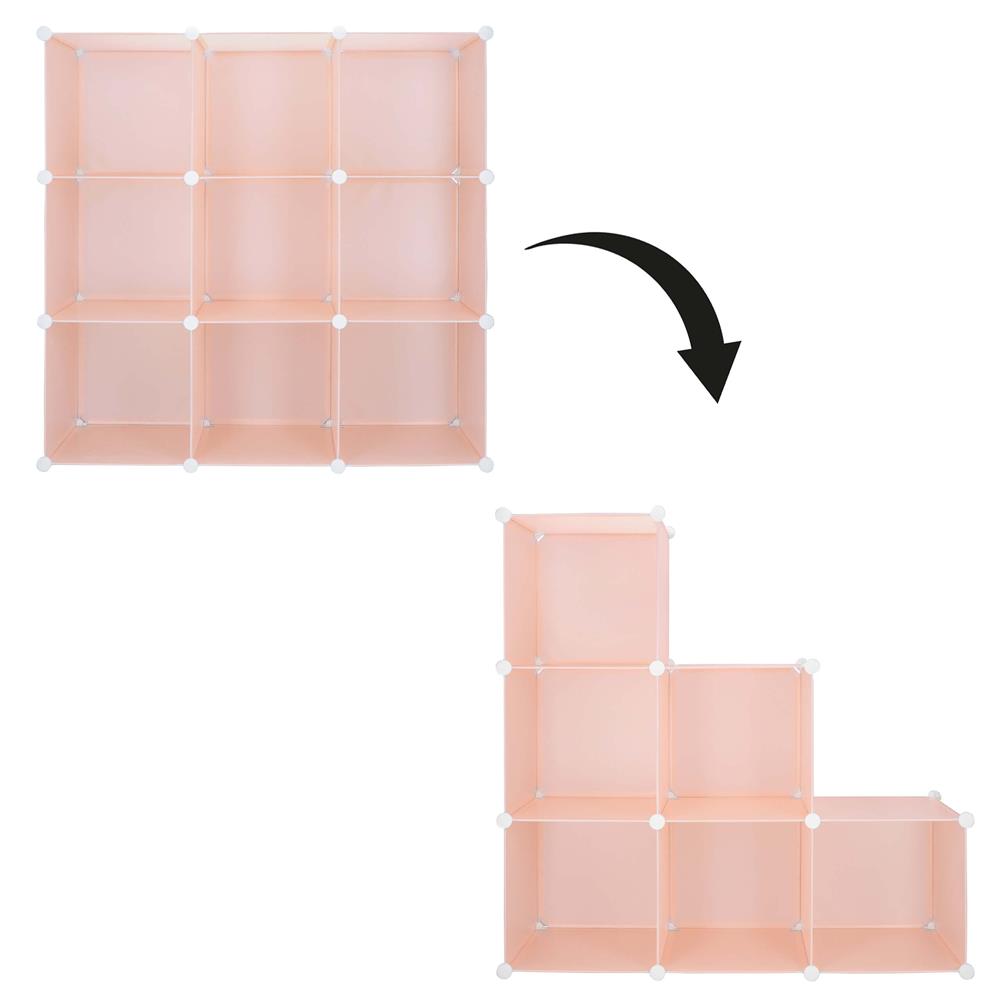 Dulap copii, modular cu 9 compartimente, PVC, 110x110x37 cm, multicolor