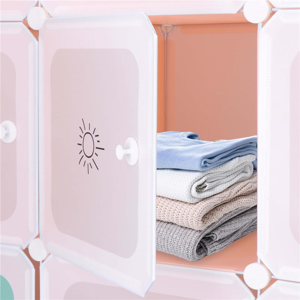 Dulap copii, modular cu 9 compartimente, PVC, 110x110x37 cm, multicolor