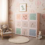 Dulap copii, modular cu 9 compartimente, PVC, 110x110x37 cm, multicolor