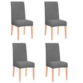 Set 4 huse universale pentru scaun, marime universala, poliester si spandex, 45 cm x 60 cm, gri