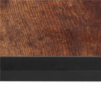 Masuta de cafea, cu cadru de otel si roti, industrial, 35x50x66 cm, maro wenge