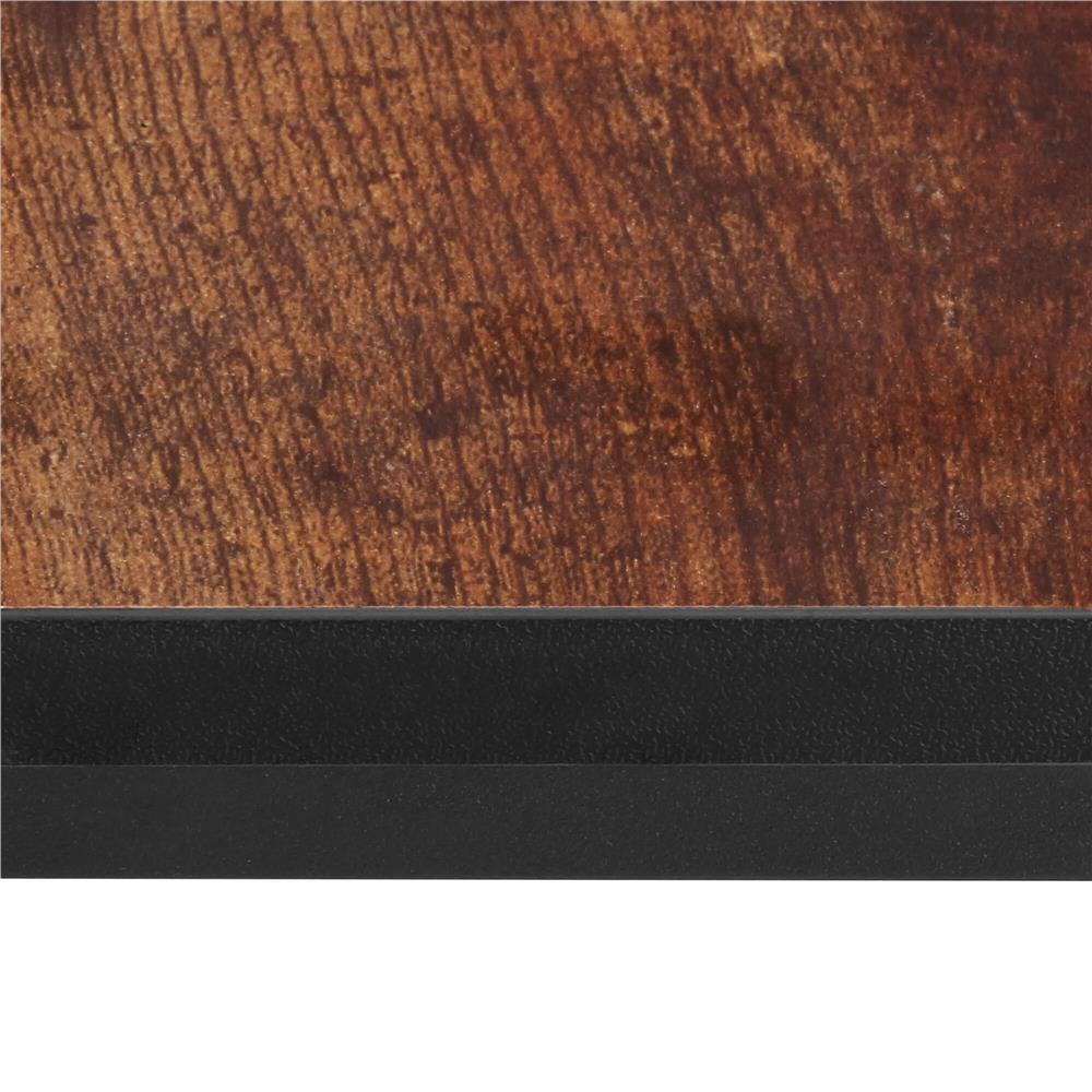 Masuta de cafea, cu cadru de otel si roti, industrial, 35x50x66 cm, maro wenge