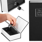 Caseta de valori, cutie metalica cu cheie, portabila, tip carte, Dictionar, negru, 24x15.5x5.5 cm