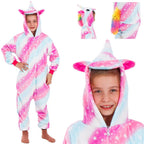 Pijama tip salopeta pentru copii, model unicorn, marime 130-140cm