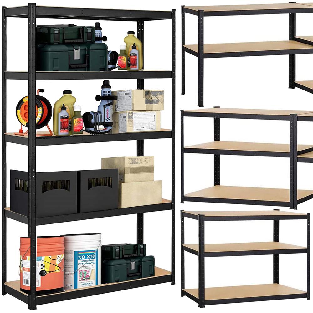 Raft cadru metalic modular pentru depozitare, 5 polite, 180x90x40cm, sarcina 825kg