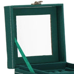 (DL) Cutie depozitare si organizare bijuterii, velur, 12x 12 x 12 cm, verde